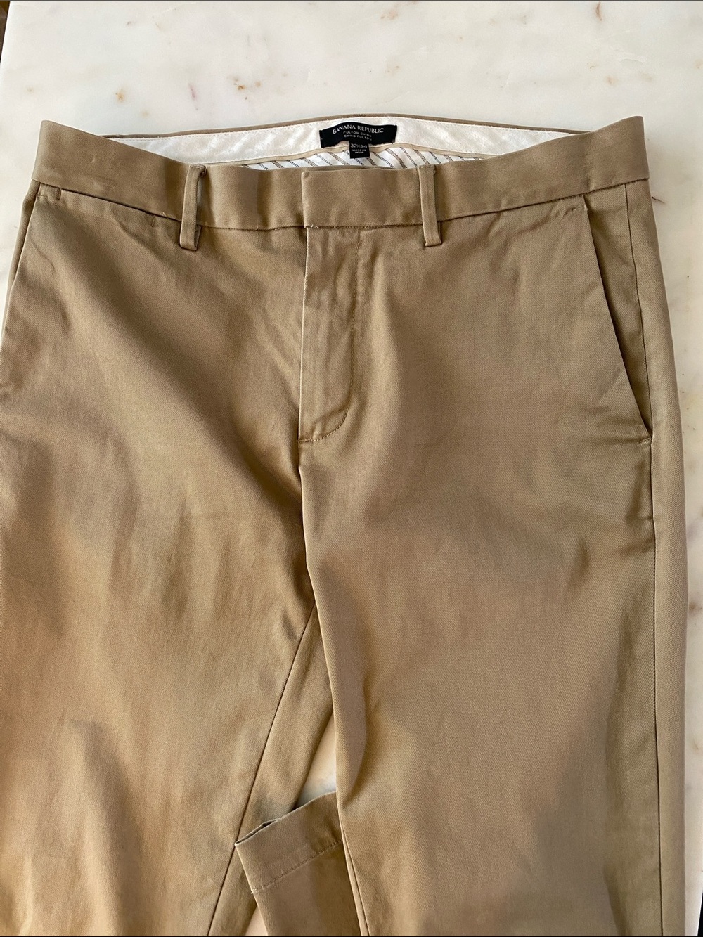 Banana Republic Fulton Khaki Straight-Leg Chinos 32 x 34